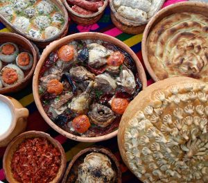 Traditional macedonian and balkans food,picture of a